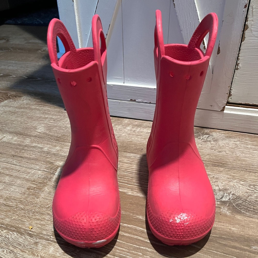 Pink Croc boots size J1